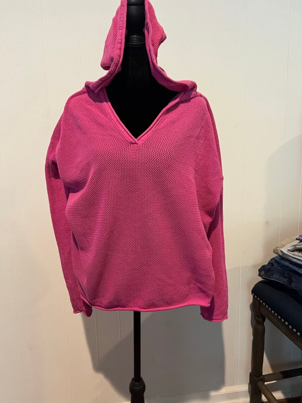 Caribbean Joe Pink Beach Hoodie Size 2X.  Long Sleeve.